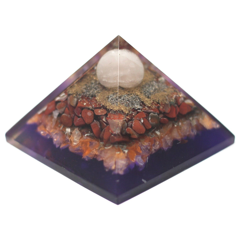 Pyramide Orgonite Paon 70mm | Décoration Zen & Bien-être