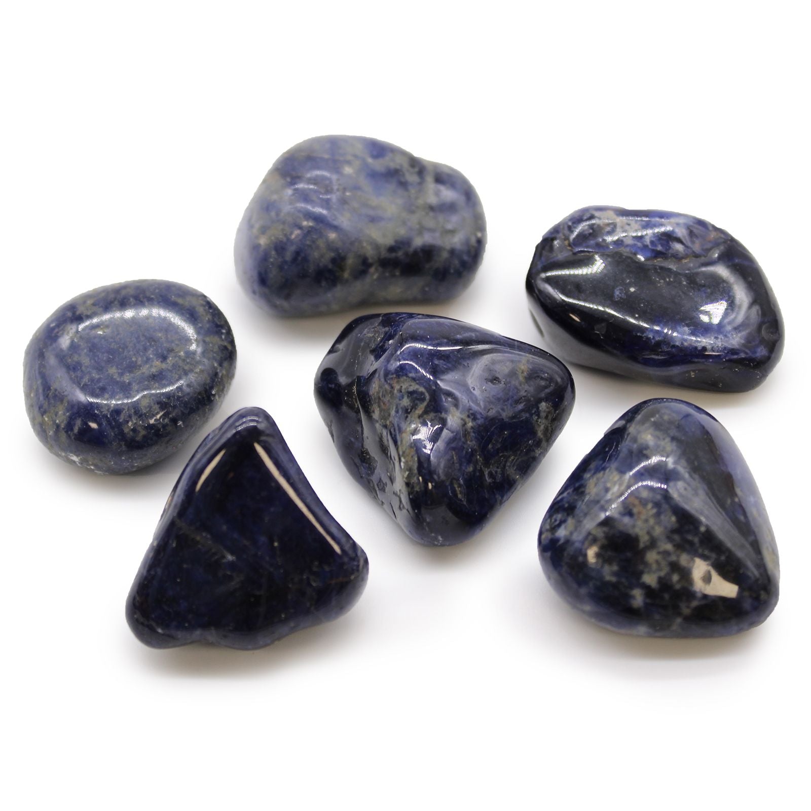 Pierres Roulées Sodalite Bleue | Lot de 6 Grandes Pierres Naturelles d'Afrique