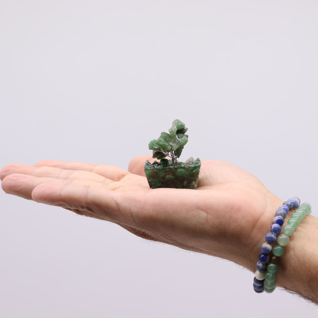 Coffret 12 Arbres de Pierres Naturelles sur Base Orgonite | Collection Zen