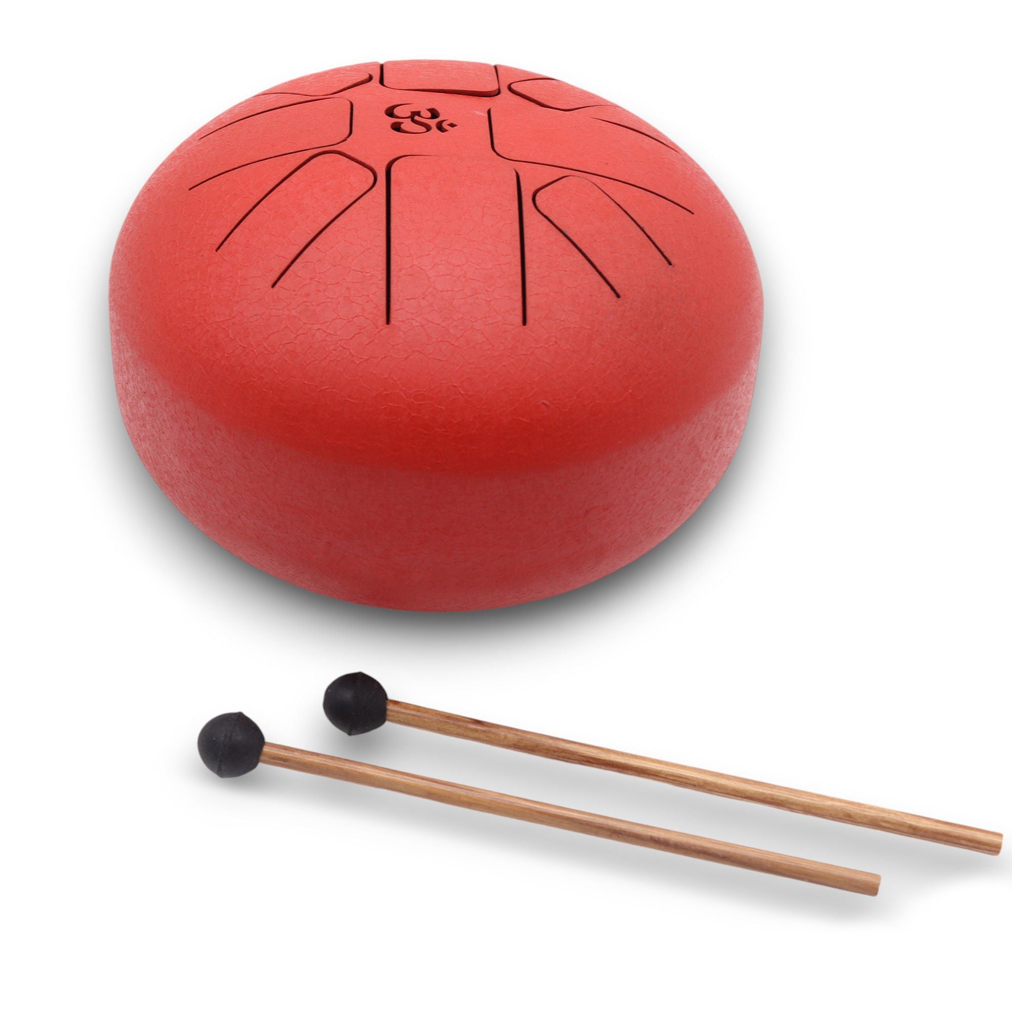 Tongue Drum Acier Rouge Symbole Om | Musique & Détente Zen