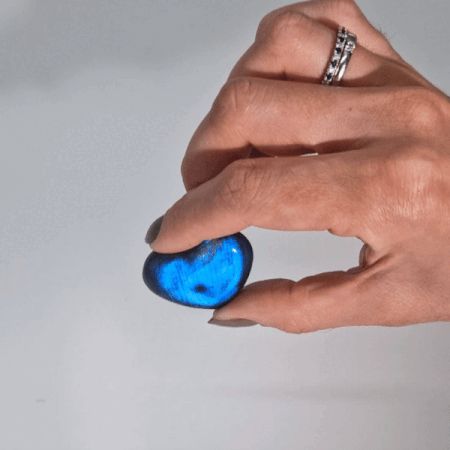 Pierre Cœur Labradorite de Madagascar | Décoration Zen & Bien-être