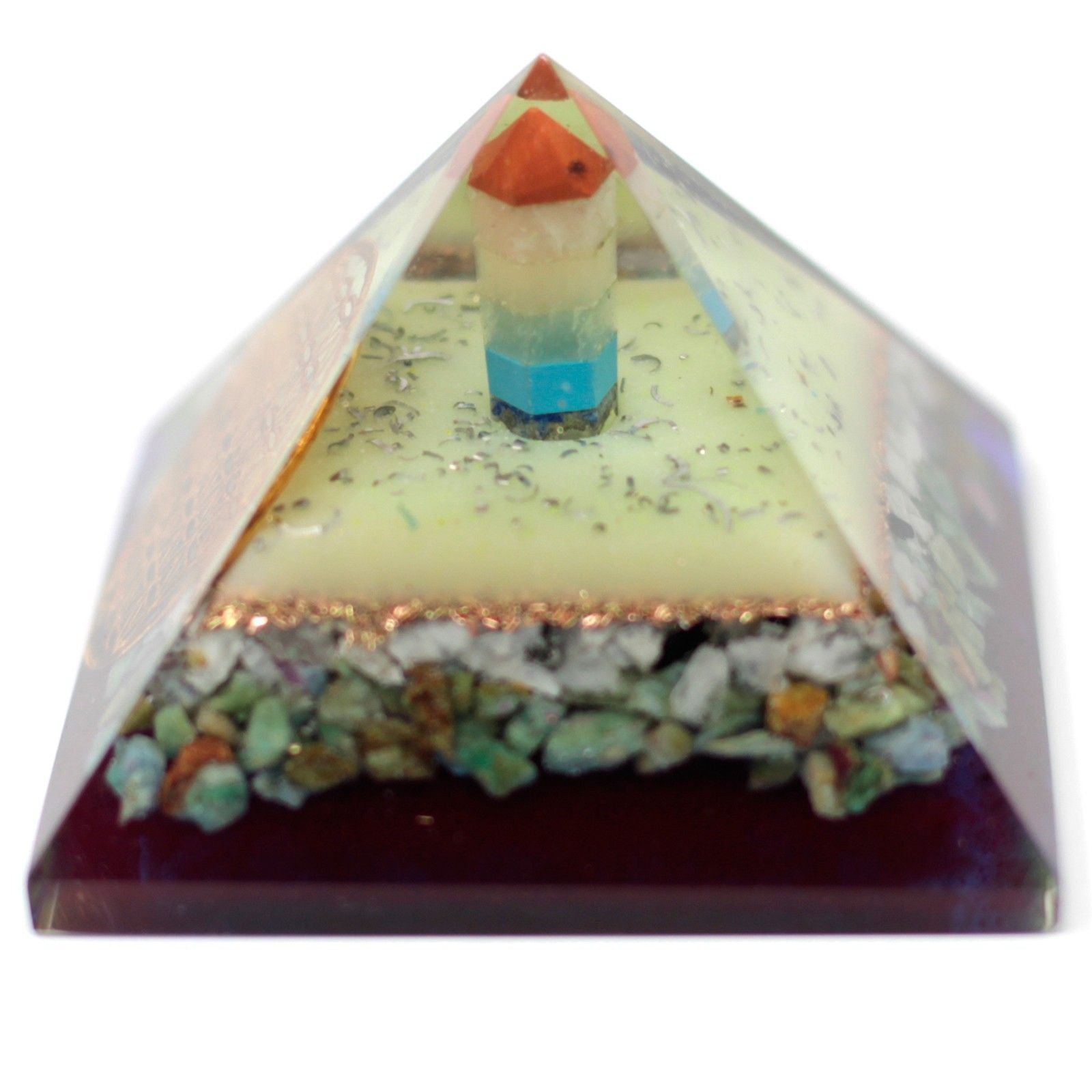 Pyramide Orgonite Fleur de Vie | Décoration Zen 70 mm