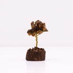 Arbre de Pierre Œil de Tigre | Décoration Zen sur Socle Bois