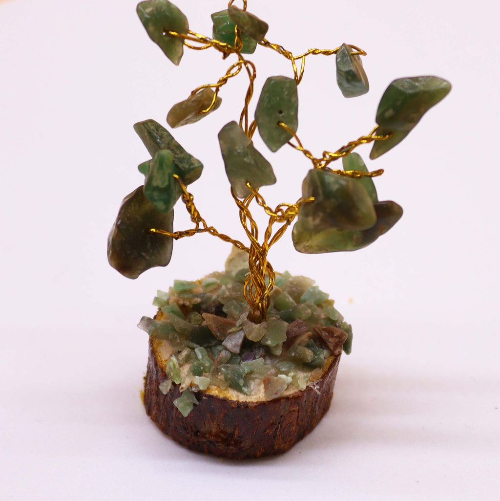 Arbre de Pierres Aventurine Verte | Décoration Zen sur Socle Bois