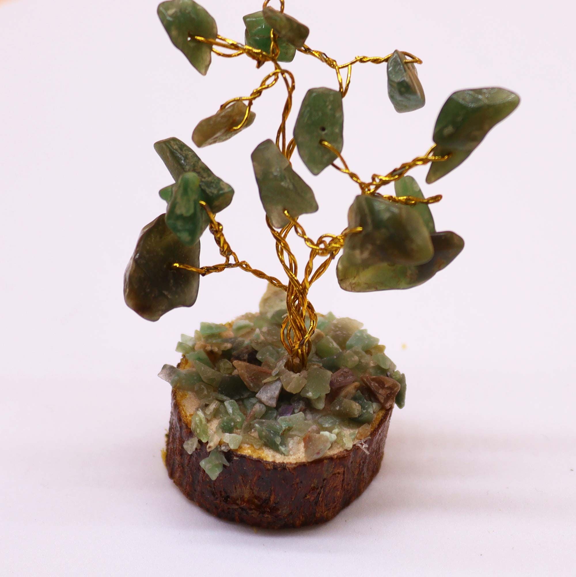 Arbre de Pierres Aventurine Verte | Décoration Zen sur Socle Bois