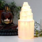 Lampe Tour en Sélénite Naturelle | Lumière Apaisante & Décoration Zen