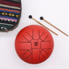Tongue Drum Acier Rouge Symbole Om | Musique & Détente Zen