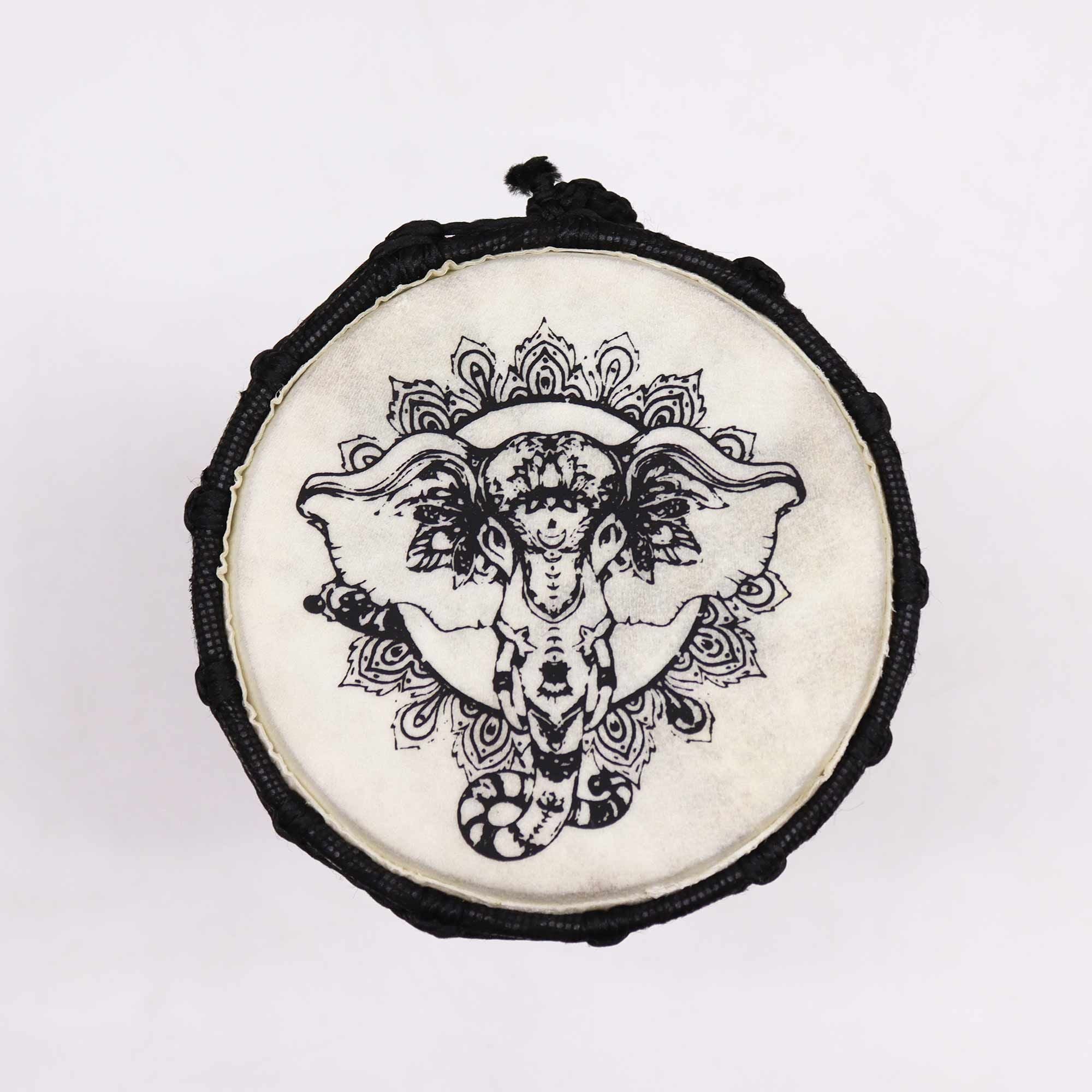 Djembé Artisanal Motif Éléphant | Ambiance Zen & Cocooning