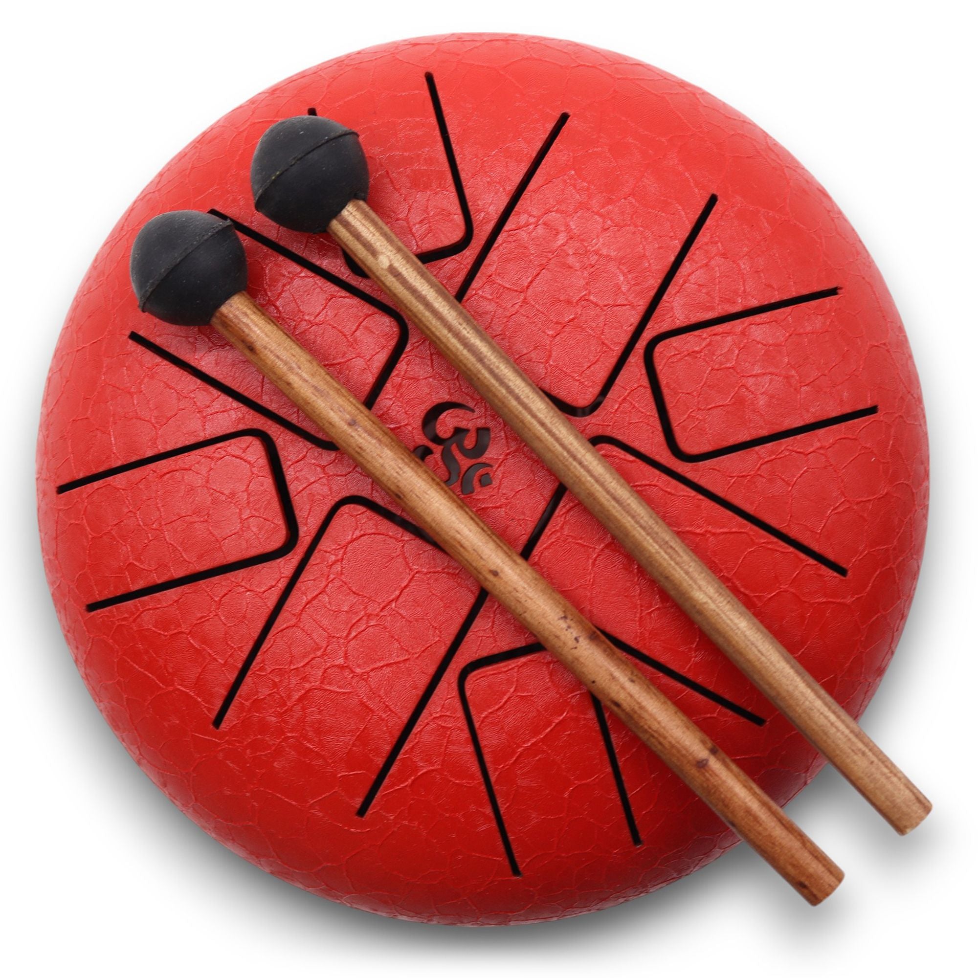 Tongue Drum Acier Rouge Symbole Om | Musique & Détente Zen