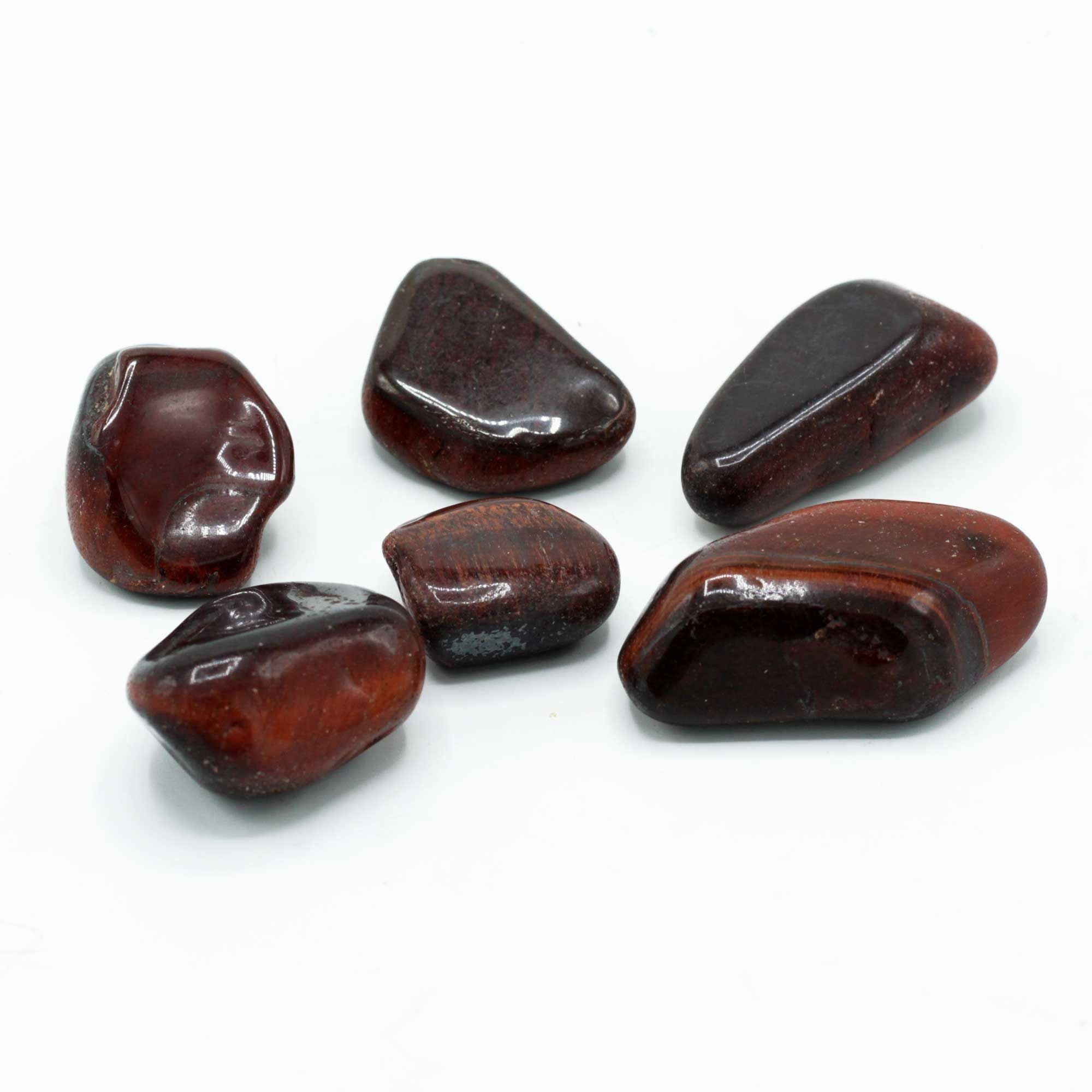 Pierre Roulée Œil de Tigre Rouge | Lot de 6 – Taille XL 30 mm