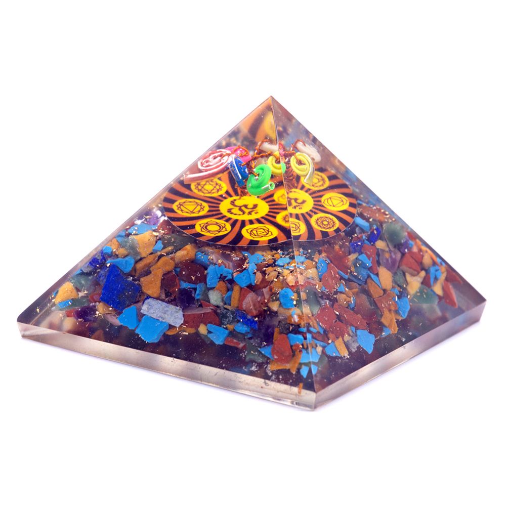 Pyramide Orgonite Om & Chakras | Décoration Zen & Harmonie