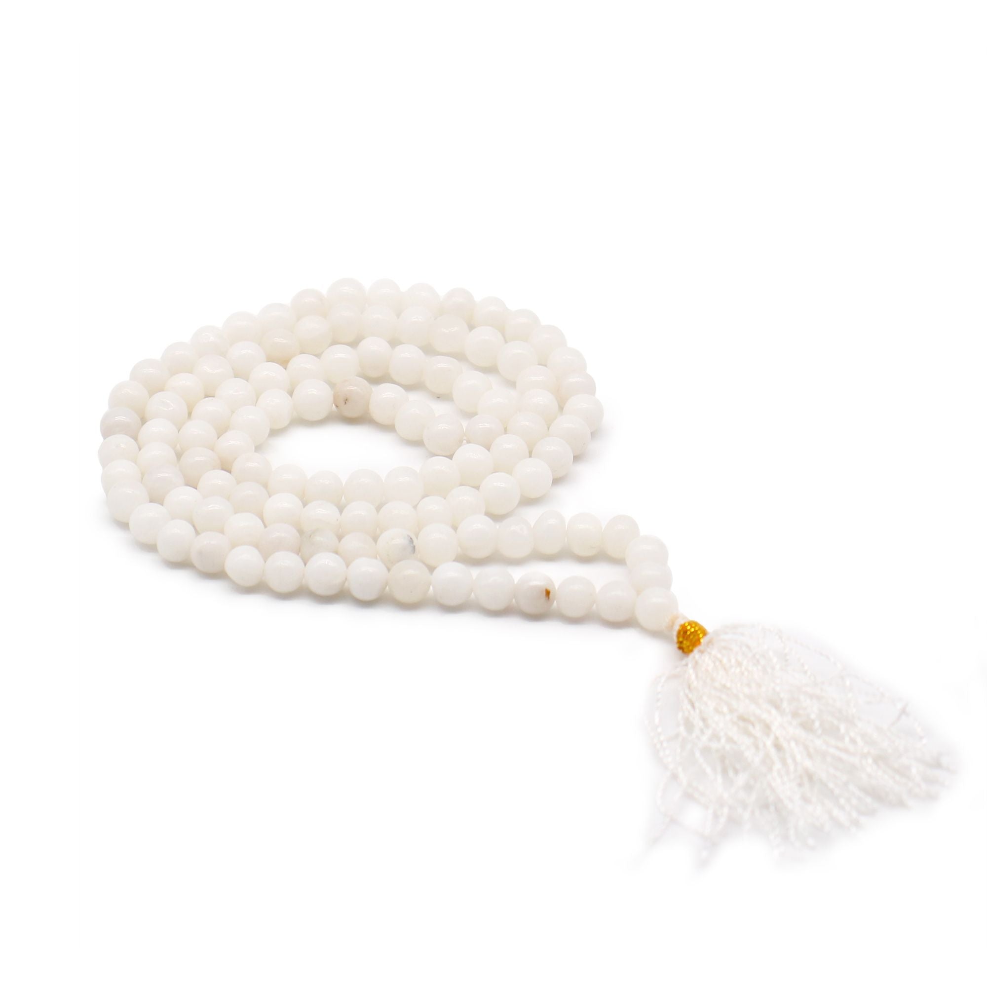 Mala 108 perles quartz blanc pompon blanc

Texte alternatif (template) :
Mala 108 perles en pierre naturelle quartz blanc avec pompon blanc, collier de meditation en perles rondes pose sur fond blanc, bijou spirituel pour yoga et relaxation