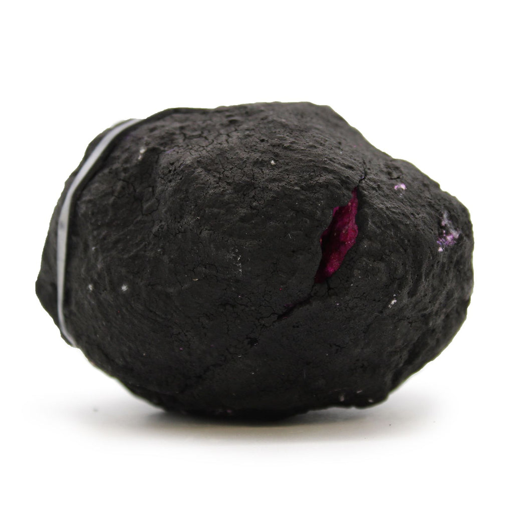 Géode Calcite Colorée Pierre Noire | Décoration Rouge Intense