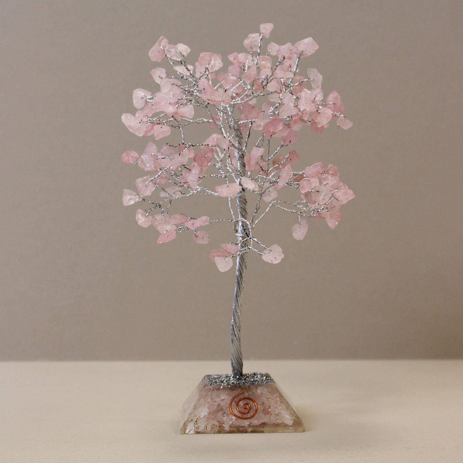 Arbre de Pierres Quartz Rose & Orgonite | Décoration Zen 160 Pierres
