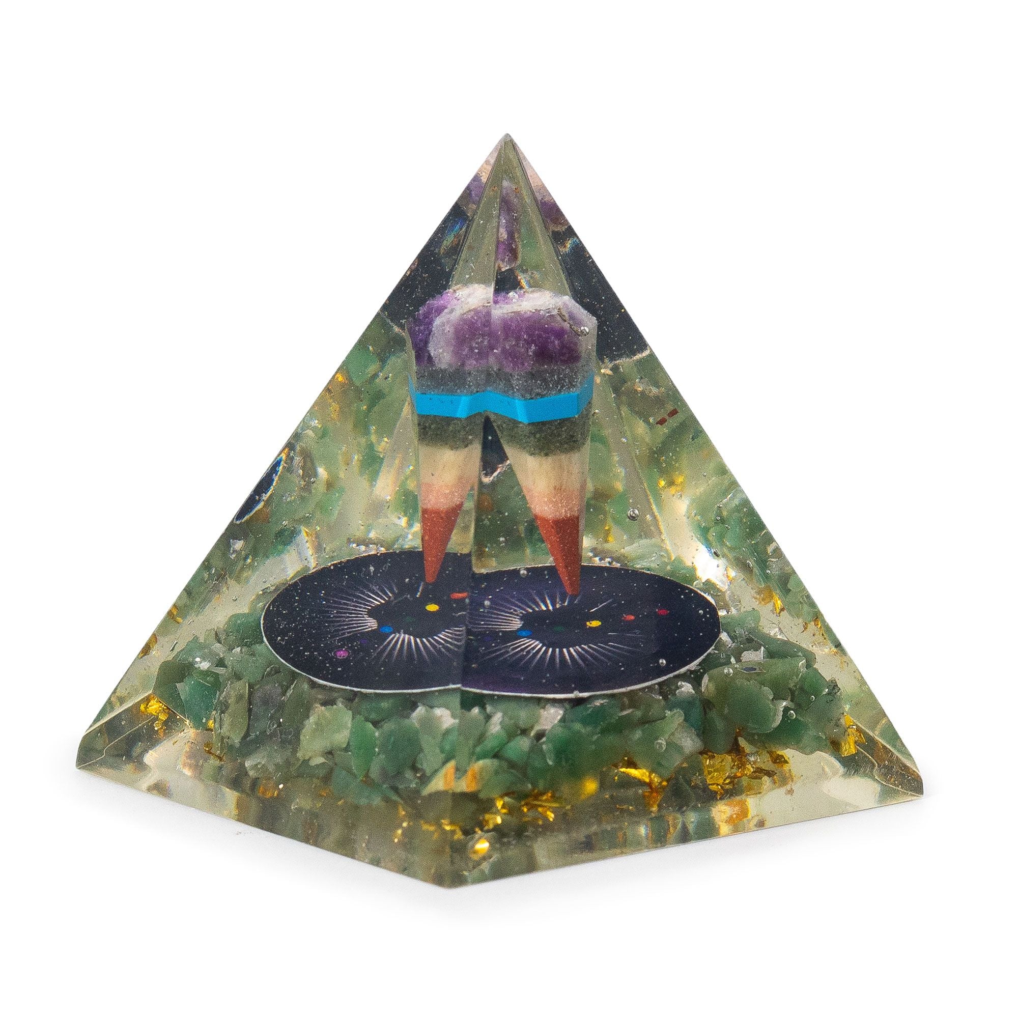 Orgonite Pyramide Aventurine & Pendule | Décoration Zen Apaisante