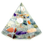 Orgonite Pyramide 7 Faces | Arbre de Vie & Gemmes Naturelles