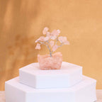 Arbre de Pierres Quartz Rose sur Base Orgonite | Décoration Zen