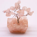 Arbre de Pierres Quartz Rose sur Base Orgonite | Décoration Zen