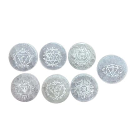 Plaques de Rechargement Sélénier | Set 7 Chakras Naturels