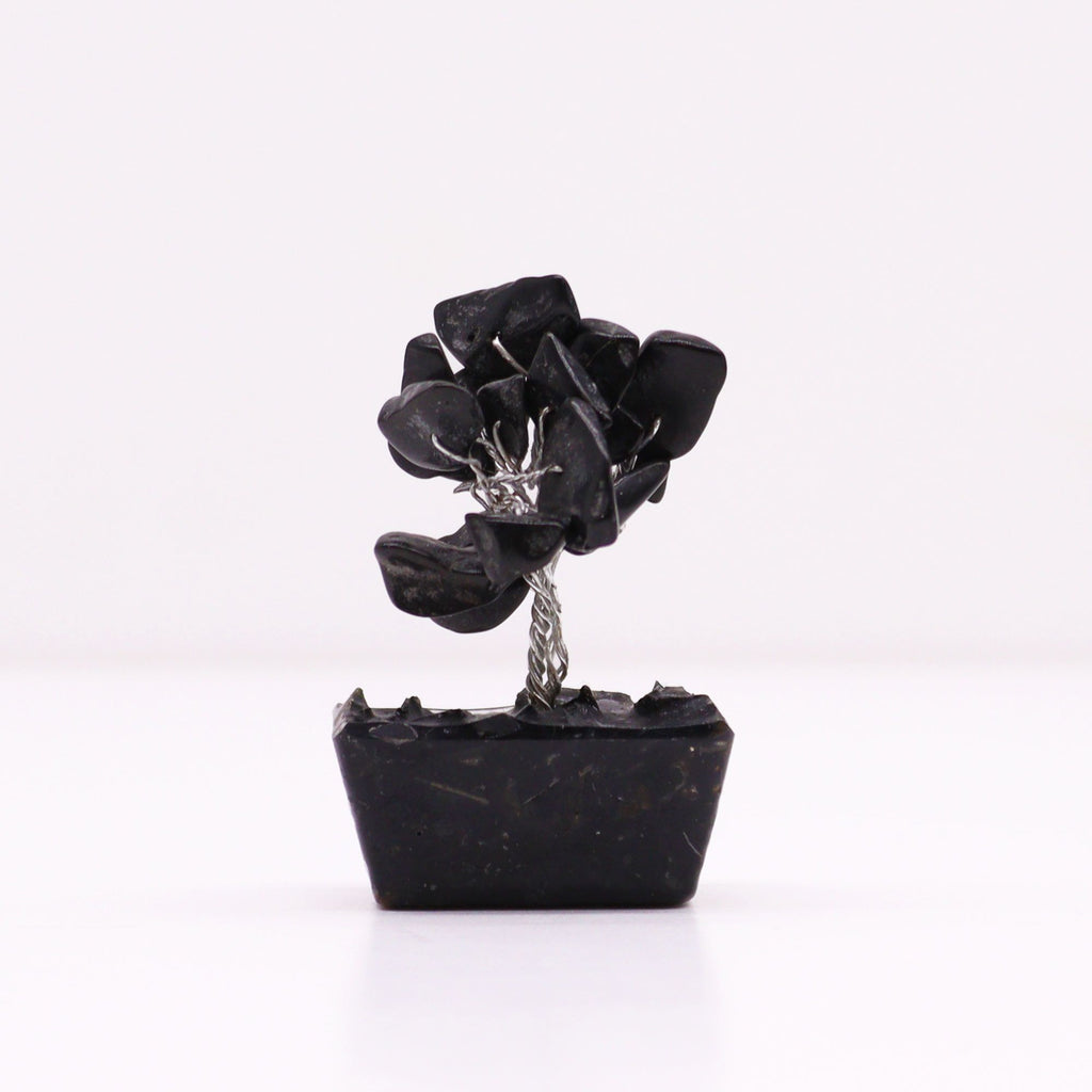 Arbre de Pierres Agate Noire sur Base Orgonite | Décoration Zen