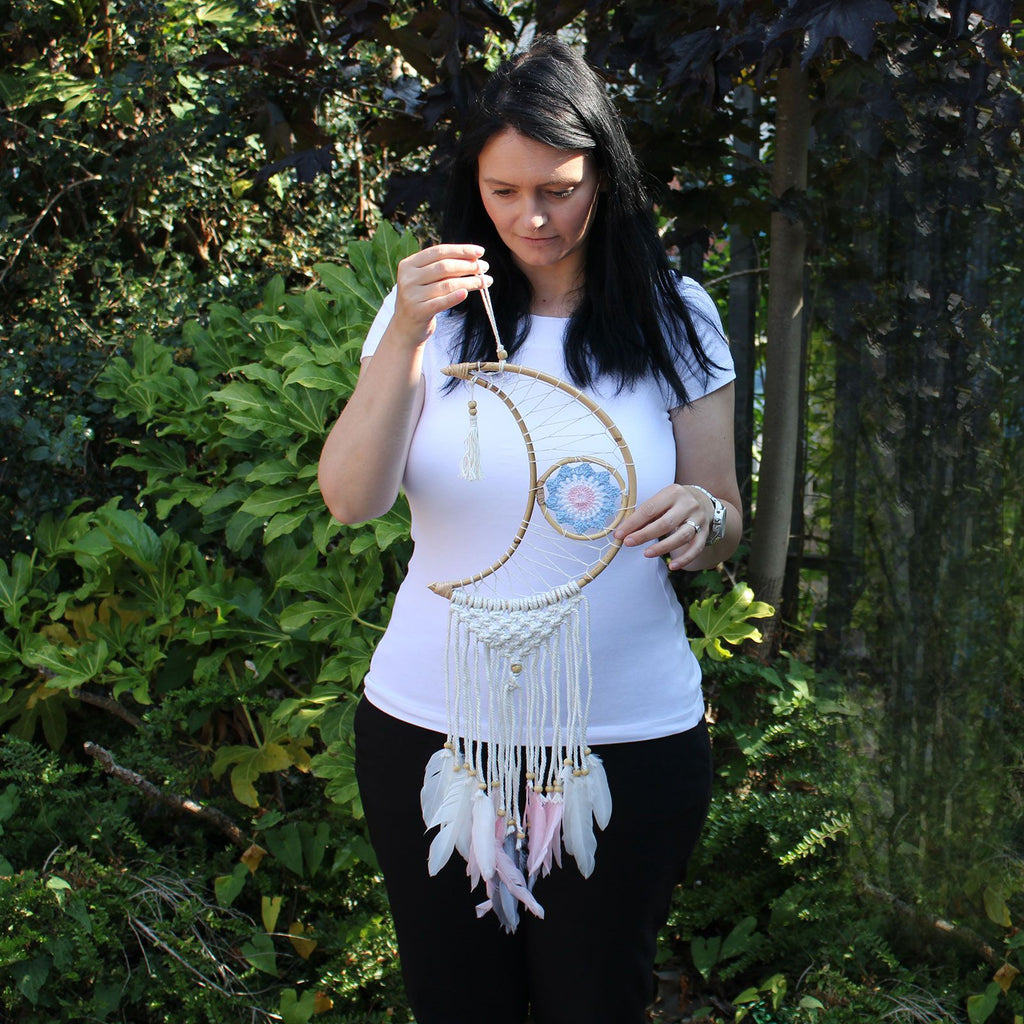 Protection Dream Catcher - Assorted Macrame Moon