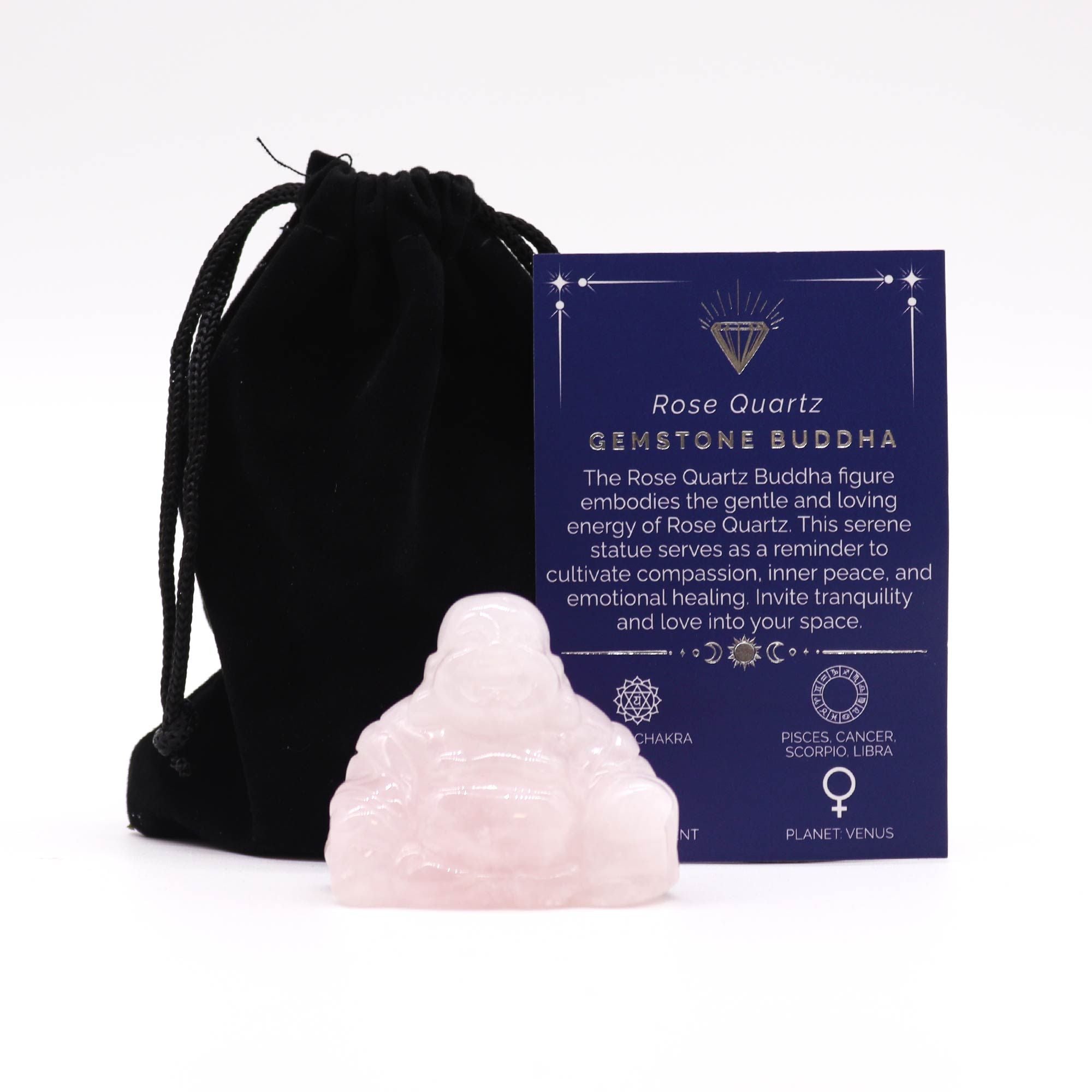 Statuette Bouddha Quartz Rose | Décoration Zen & Douceur