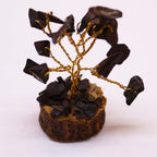 Mini Arbre en Pierre d'Agate Noire | Décoration Zen sur Socle Bois