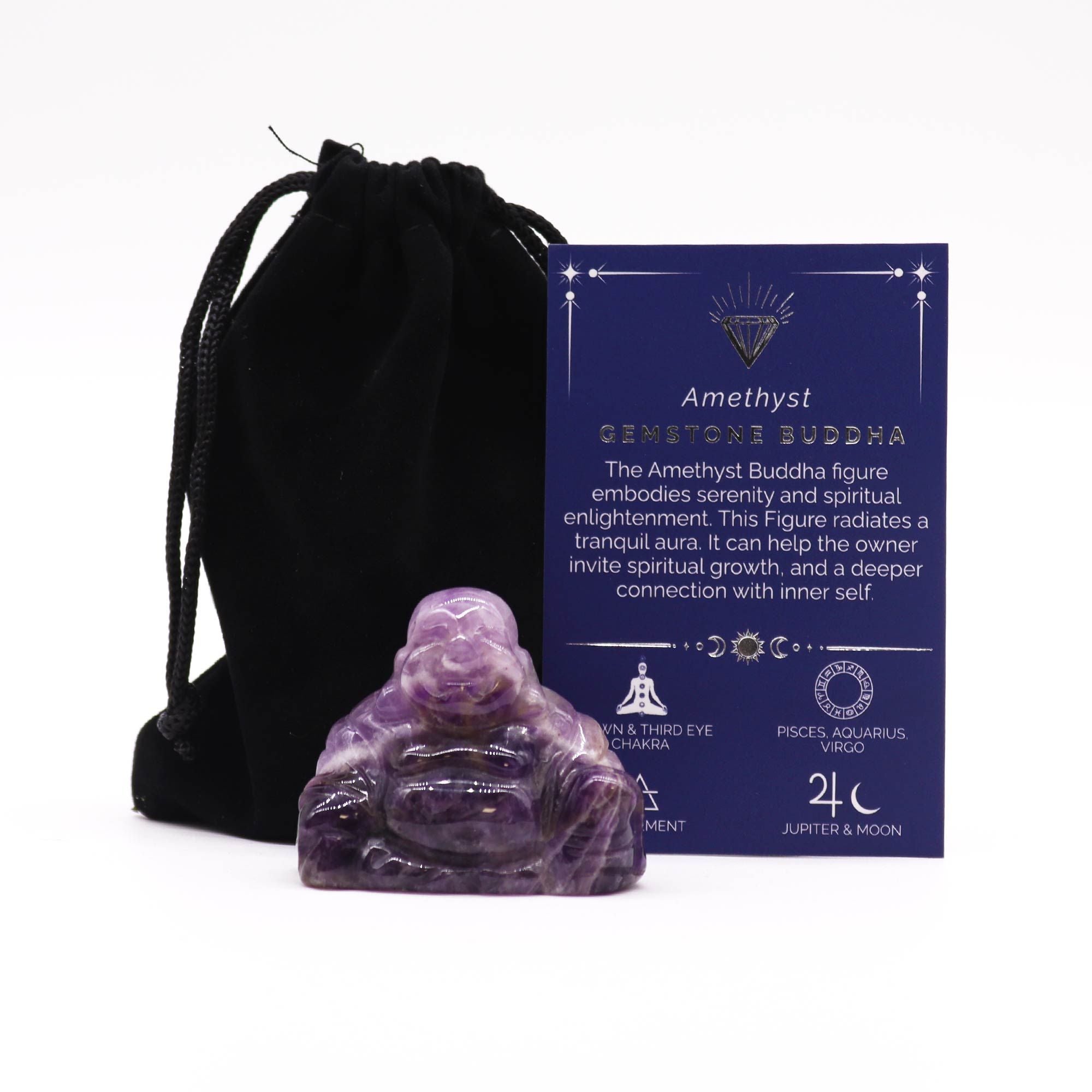 Statue Bouddha Améthyste | Décoration Zen & Sérénité