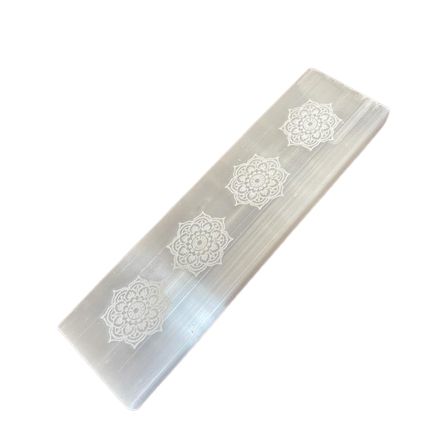 Plaque Sélénite Mandala 15 cm | Décoration Zen & Harmonie