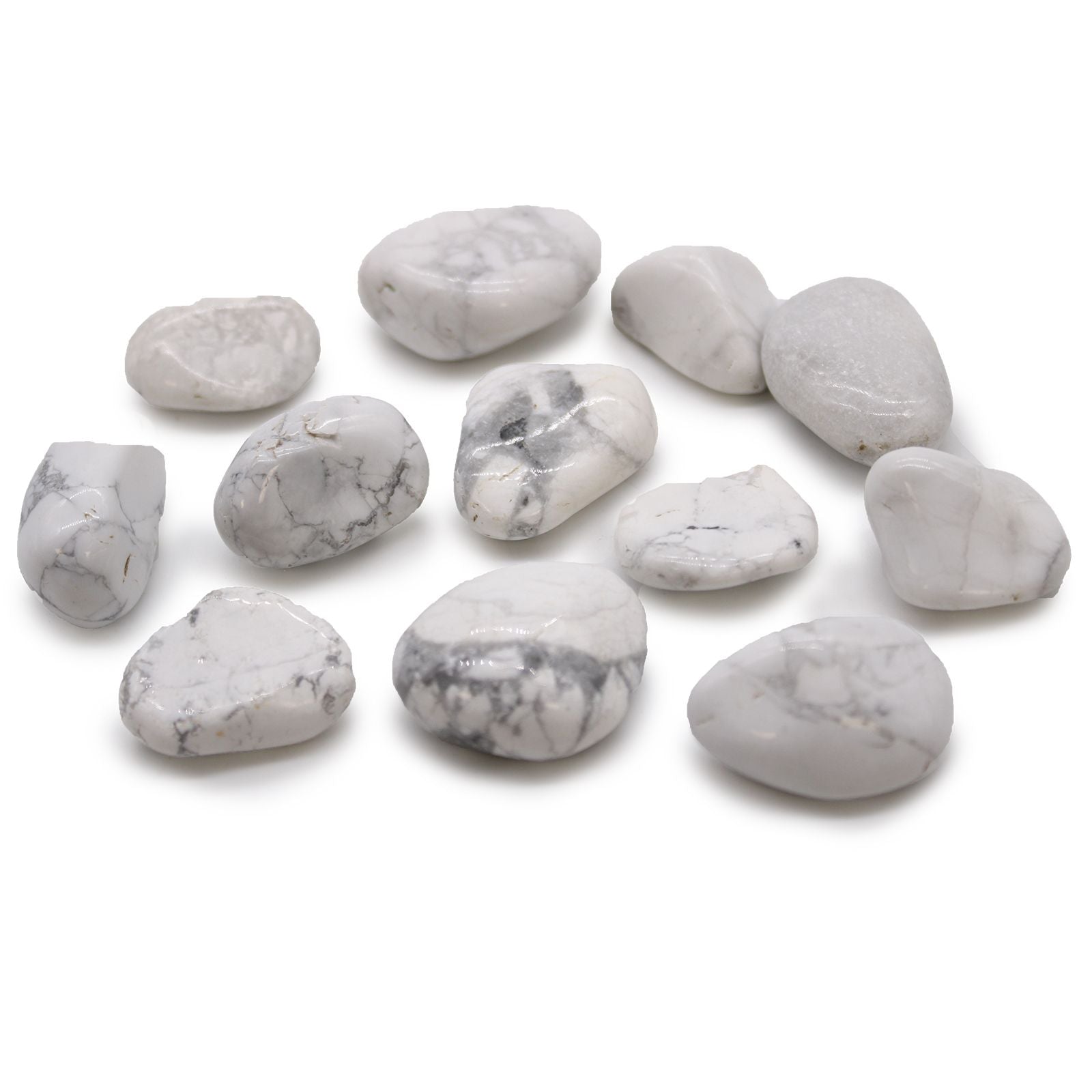 Pierres Roulées Howlite Blanche | Lot de 12 | Sérénité & Clarté