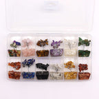 Coffret 12 Arbres de Pierres Naturelles sur Base Orgonite | Collection Zen