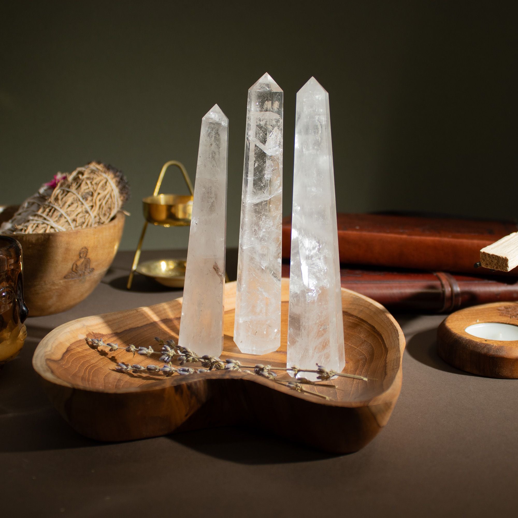 Obélisque Cristal de Roche Six Faces | Décoration Zen & Clarté