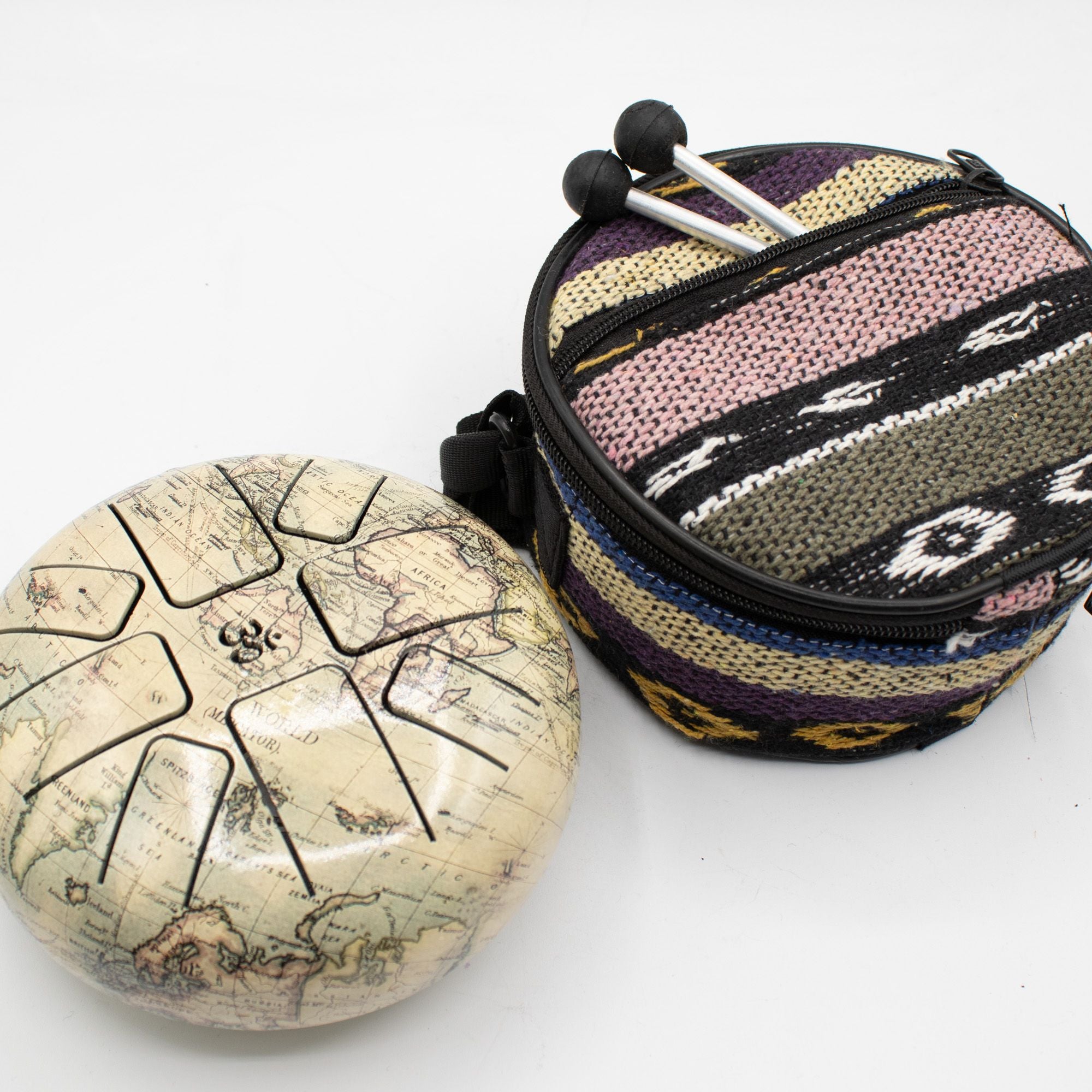 Hapi Drum Acier Motif Atlas 14 cm | Sonorités Apaisantes & Cocooning