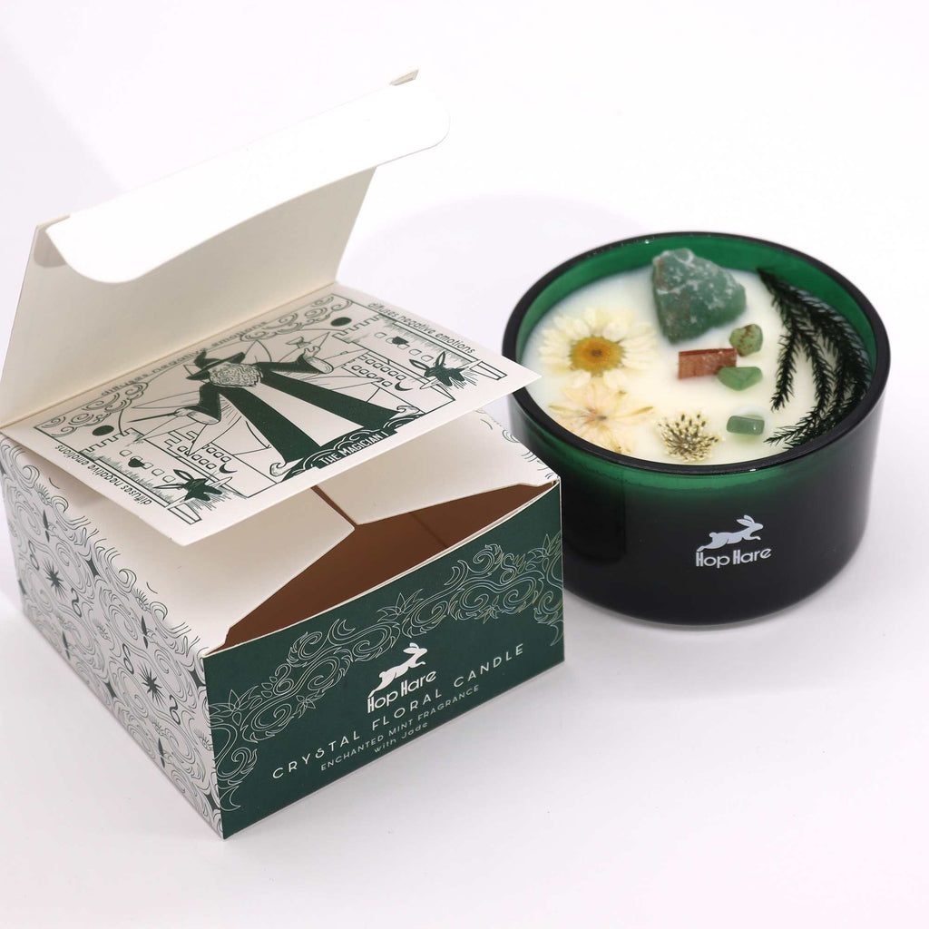 Bougie Aromathérapie & Jade Fleur | Menthe Apaisante Wick Bois