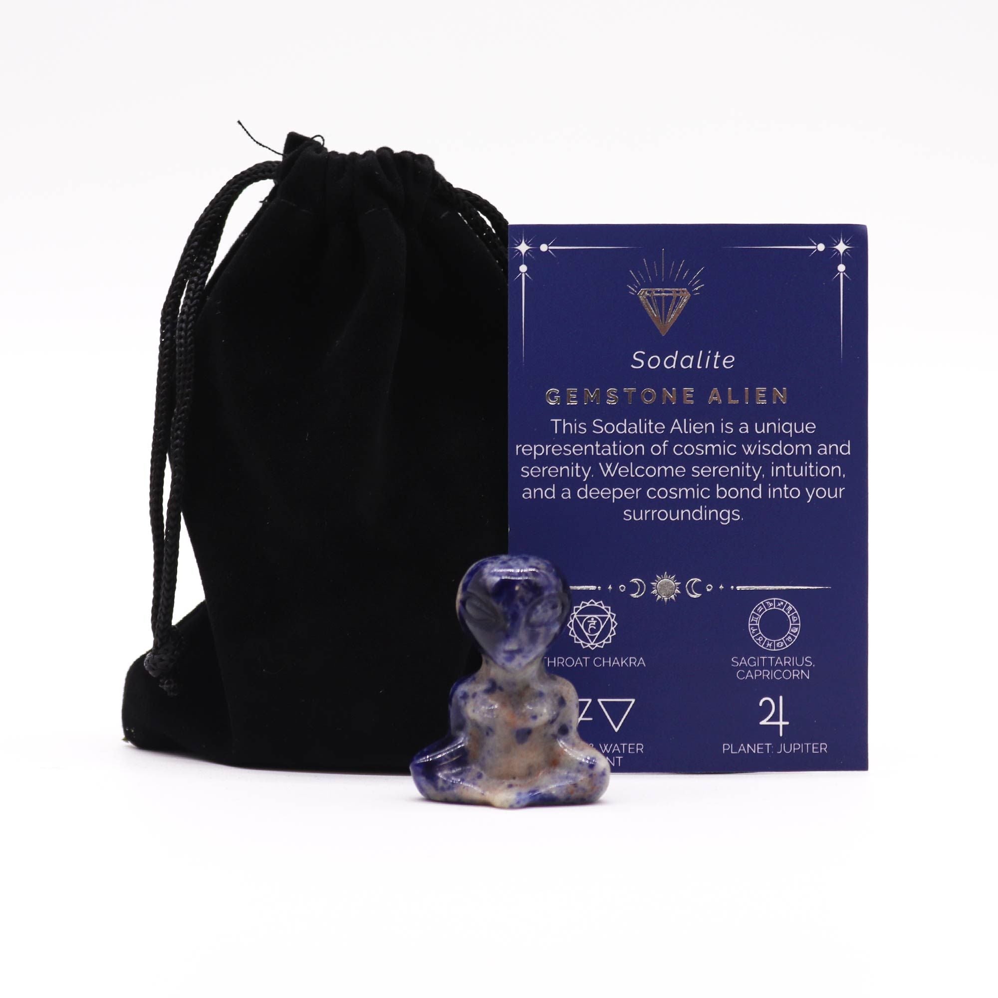 Figurine Alien en Sodalite Naturelle | Décoration Zen & Bien-être