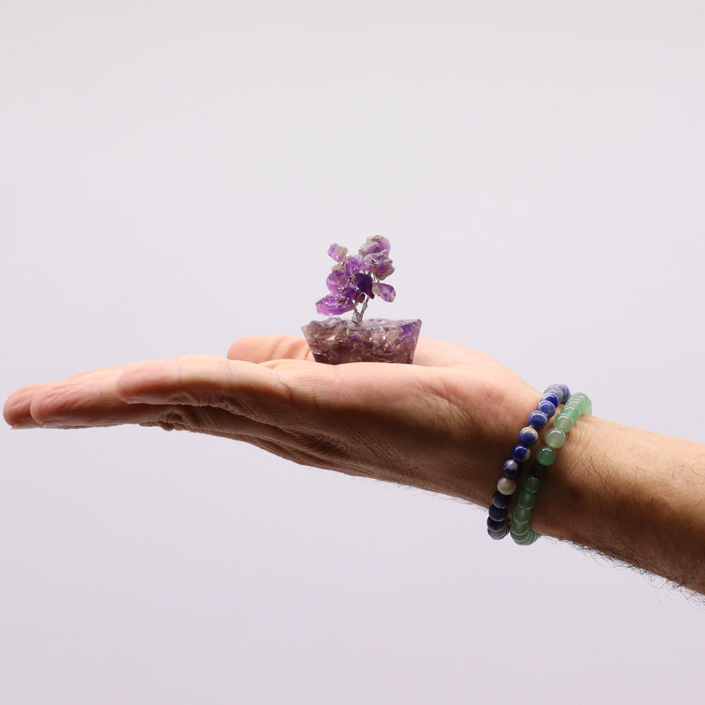 Arbre de Pierres Améthyste sur Socle Orgonite | Décoration Zen & Sérénité
