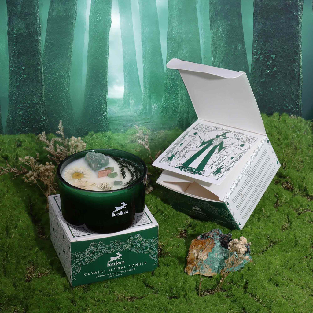 Bougie Aromathérapie & Jade Fleur | Menthe Apaisante Wick Bois