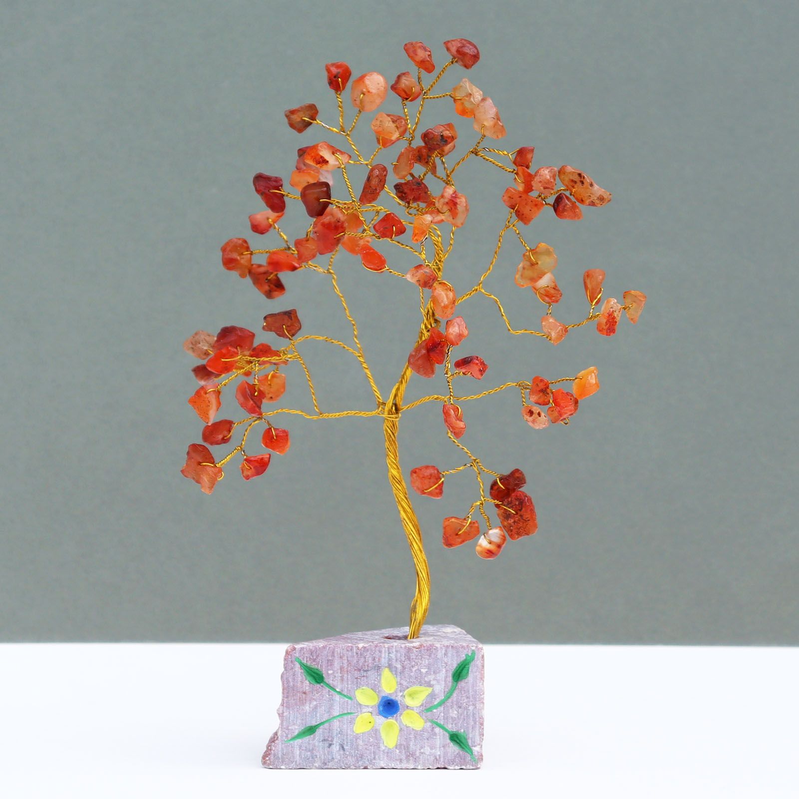 Arbre de Pierre Cornaline | 160 Pierres Naturelles Artisanales