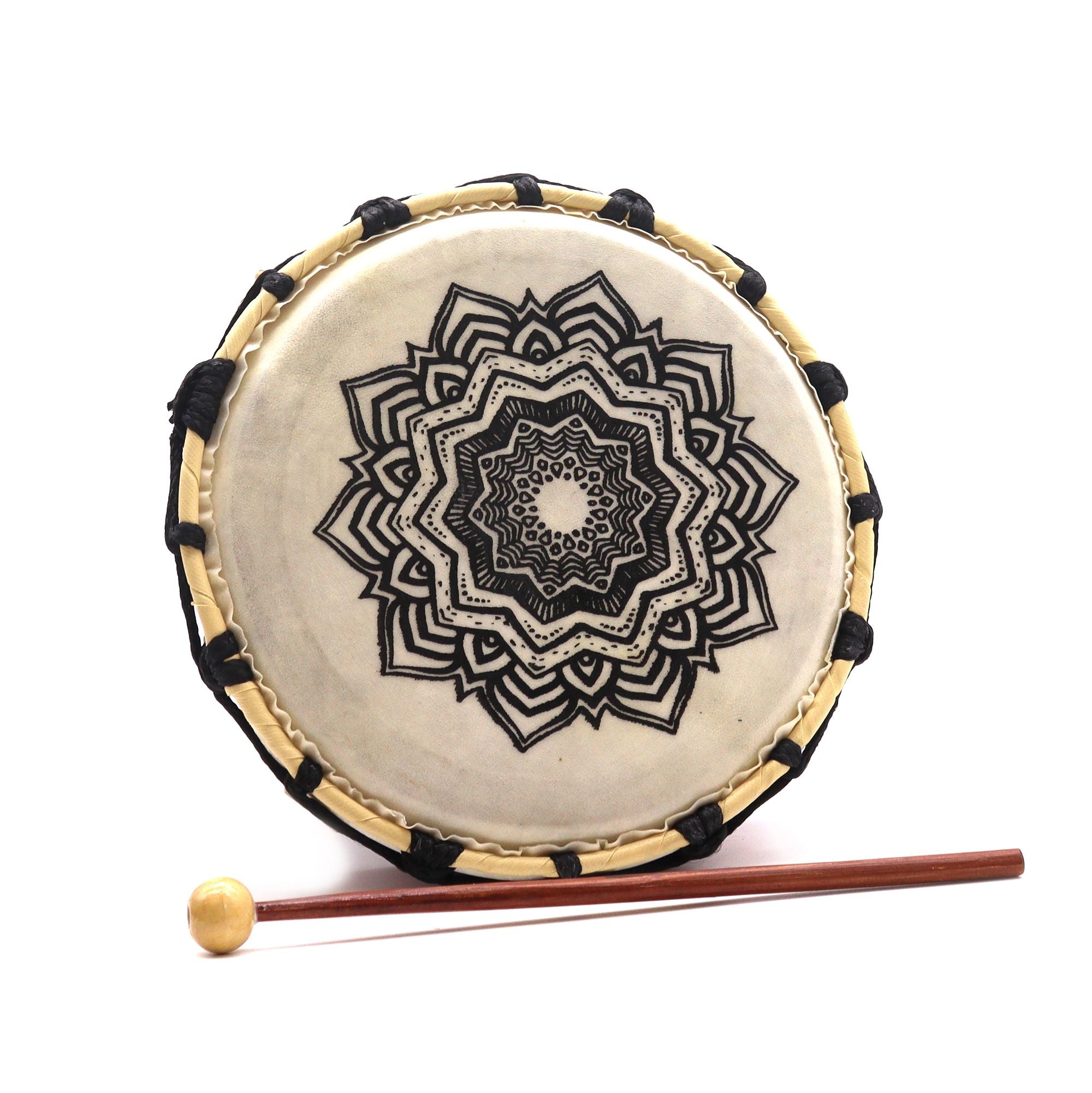 Tambour Mandala Artisanal | Décoration & Méditation Sonore 20 cm