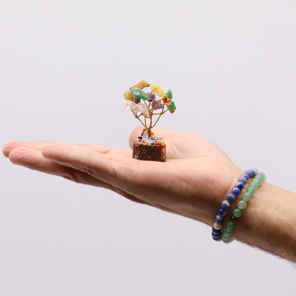 Arbre de Pierres Gemmes Mini | Décoration Zen Multi-Pierres