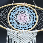 Attrape-Rêves Macramé Œil | Décoration Cocooning Bleu, Blanc & Rose