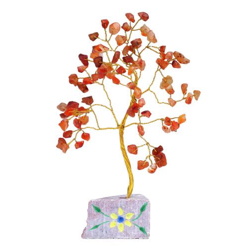 Arbre de Pierres Cornaline | Décoration Zen 80 Pierres Naturelles