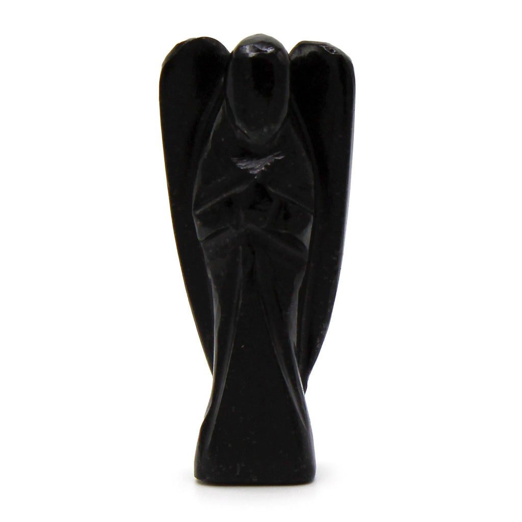 Ange en Agate Noire sculpté main | Décoration zen apaisante