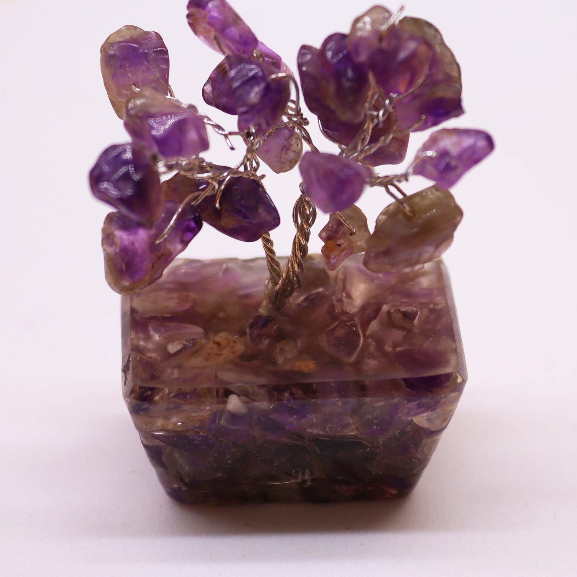 Arbre de Pierres Améthyste sur Socle Orgonite | Décoration Zen & Sérénité