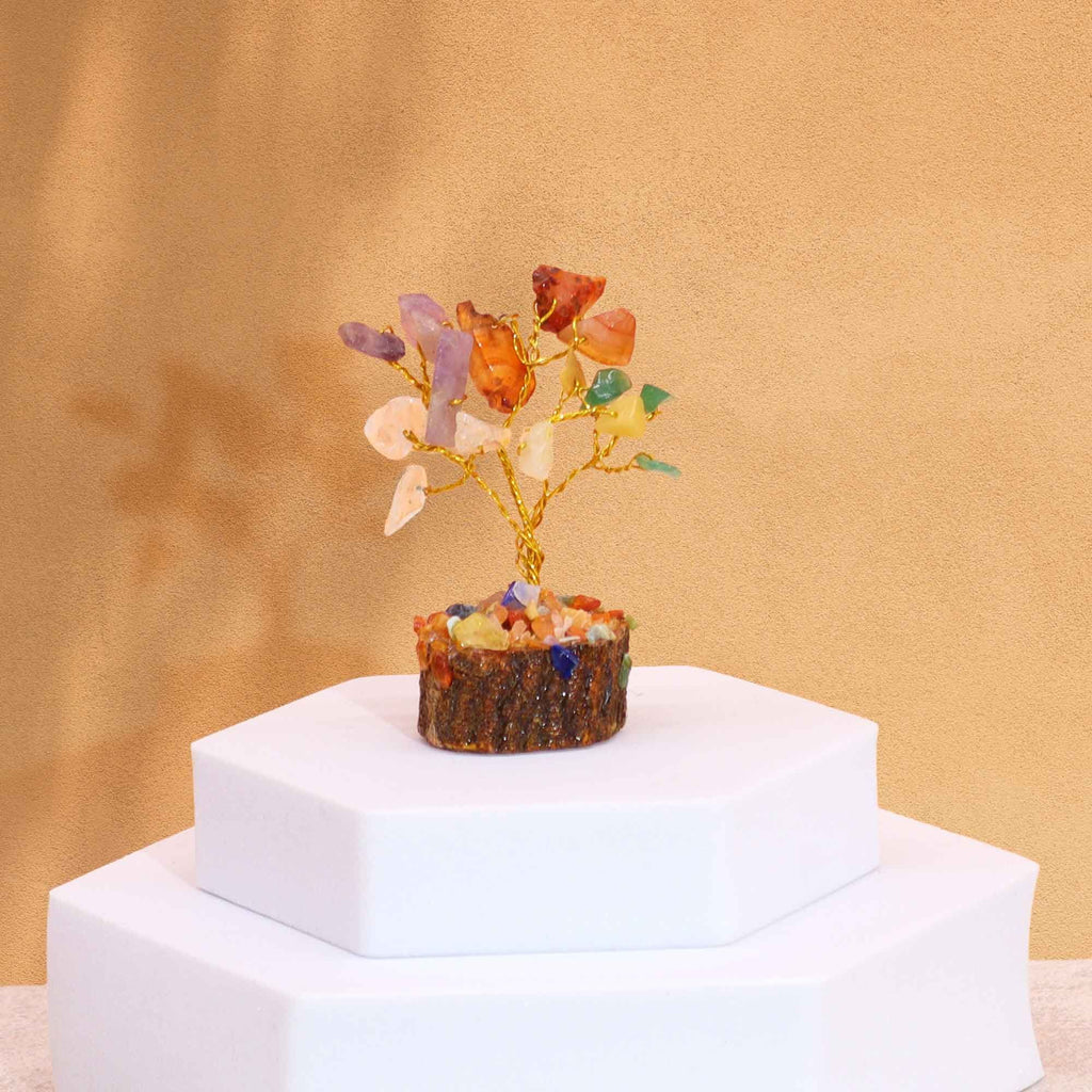 Arbre de Pierres Gemmes Mini | Décoration Zen Multi-Pierres