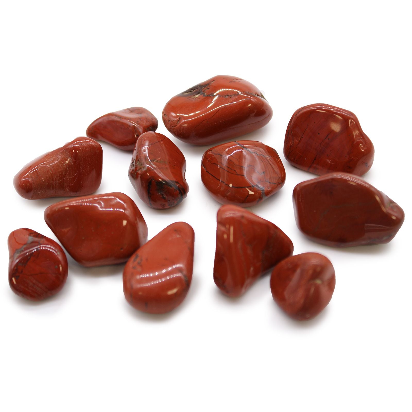 Pierres Roulées Jaspe Rouge Afrique du Sud | Lot de 12 Pierres Naturelles