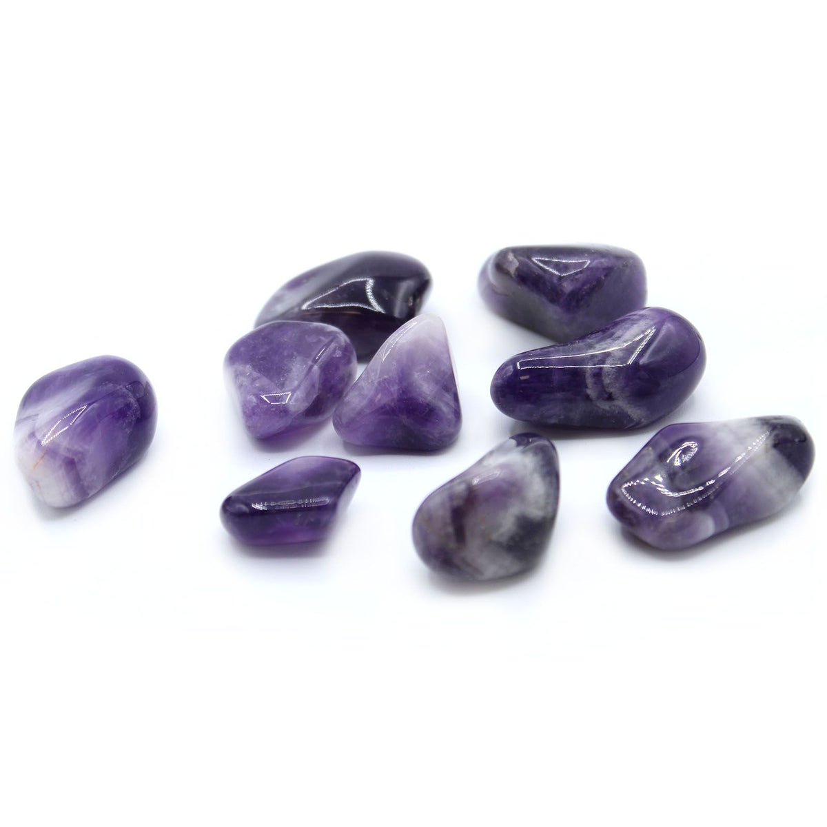 Pierres Roulées Améthyste Striée | Lot de 24 naturelles zen