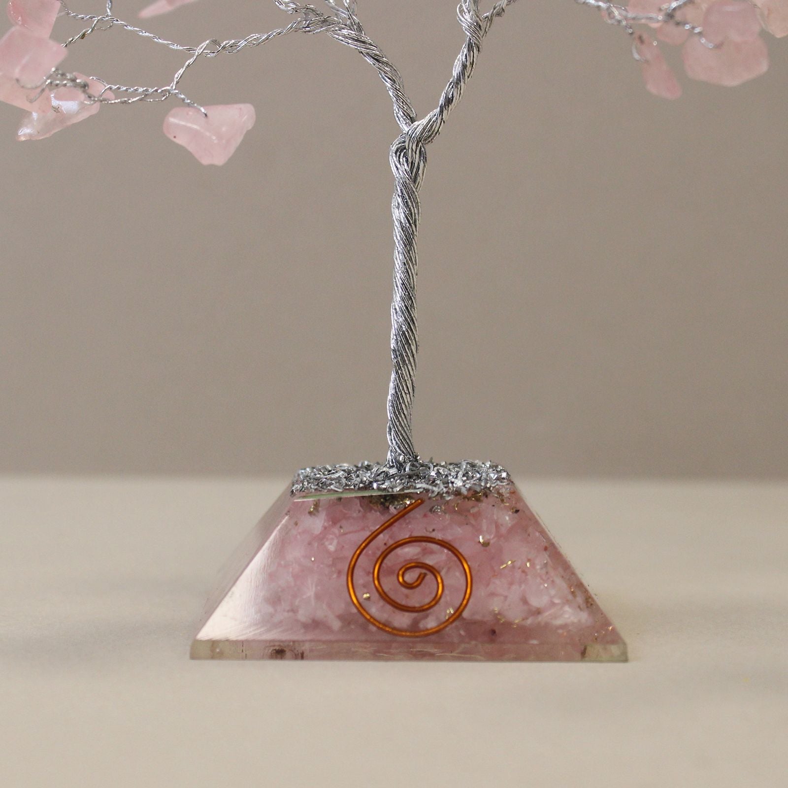 Arbre de Pierres Quartz Rose & Orgonite | Décoration Zen Apaisante