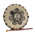 Tambour Chamanique Chakras avec Baguette | Sonorité Apaisante 25 cm