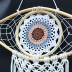 Attrape-Rêves Macramé Œil | Décoration Apaisante Blanc Gris Brun